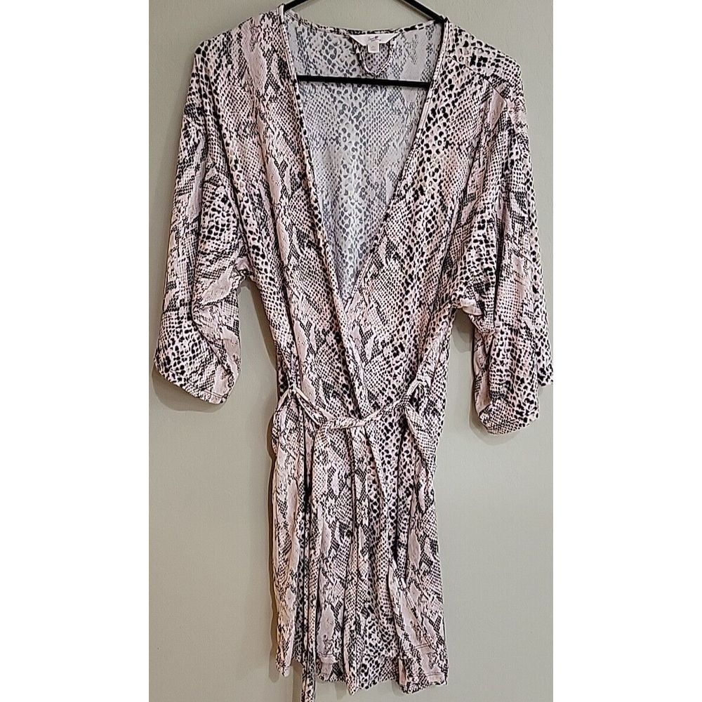 Secret Treasures Pajama Rope‎ Womens Medium 8-10 Kimono sleeve Snake Print pink